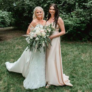 Show Me Your Mumu Gold Satin Bridesmaid Dress